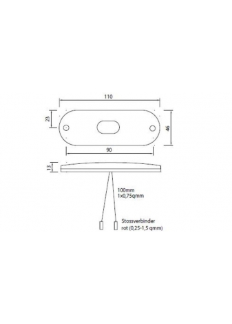 Lampa obrysowa LED Aspock pomarańczowa 110x46mm