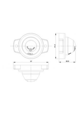 Lampa obrysowa LED czerwona 40mm