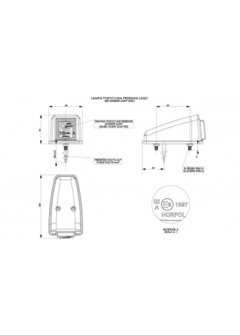 Lampa obrysowa LED Narożna Biała 12/24V