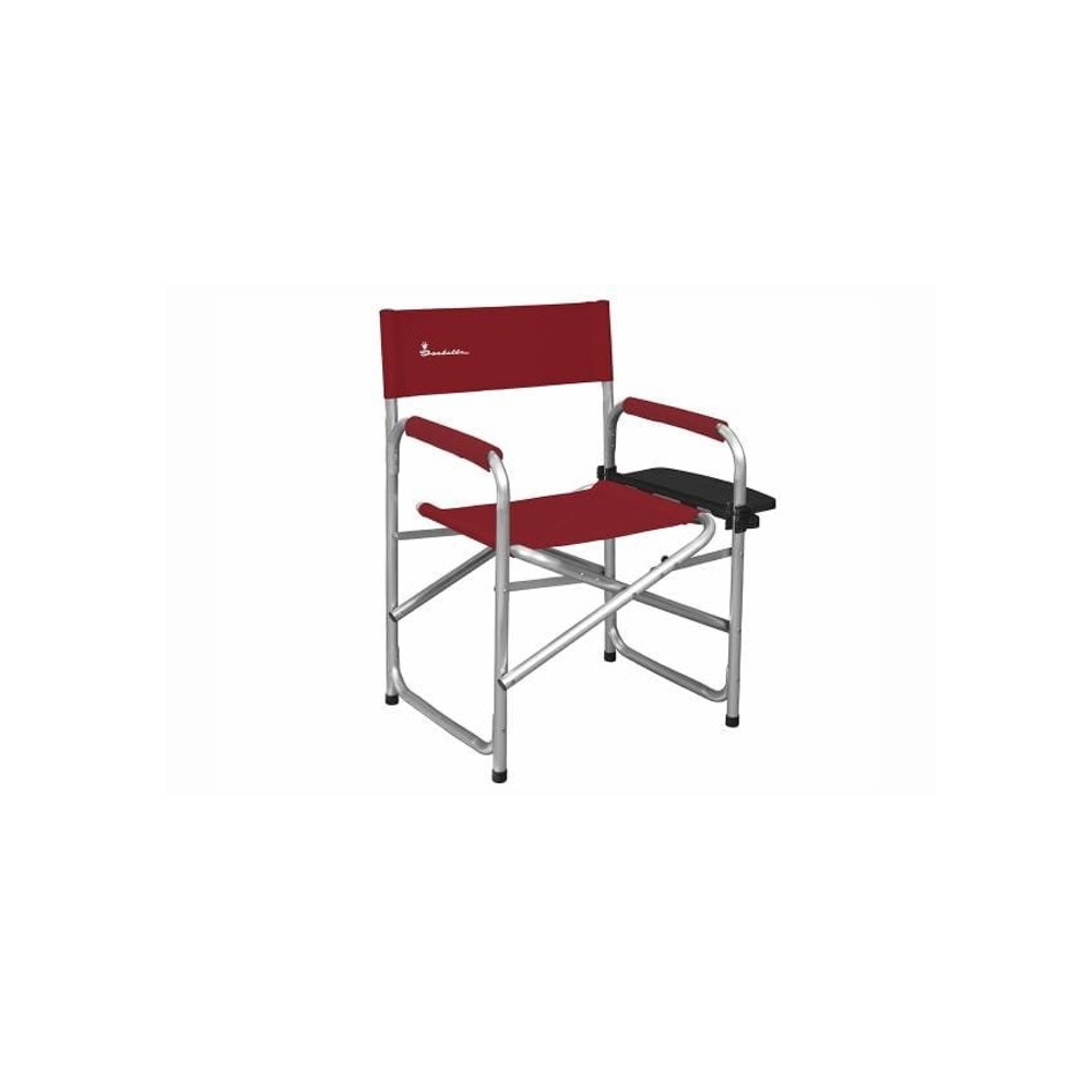 Krzesło reżyserskie czerwone z półką boczną