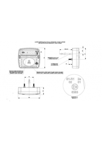 Lampa zespolona tylna LED 12/24V niska