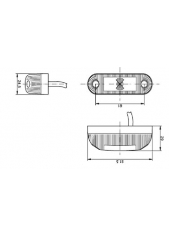 Lampa obrysowa LED owalna