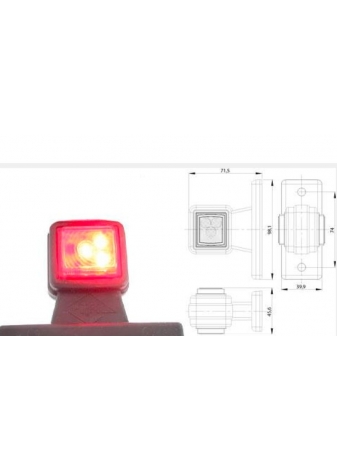 Lampa obrysowa wysięgniku LED Prawa 12/24V