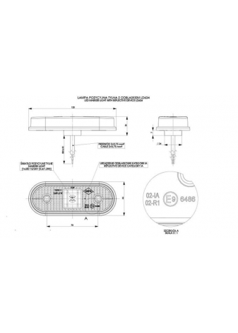 Lampa obrysowa LED z odblaskiem Czerwona